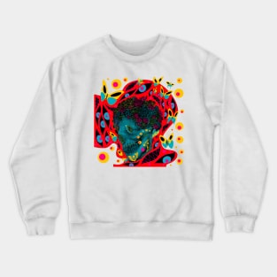 skeleton homunculus in smile art wallpaper of death Crewneck Sweatshirt